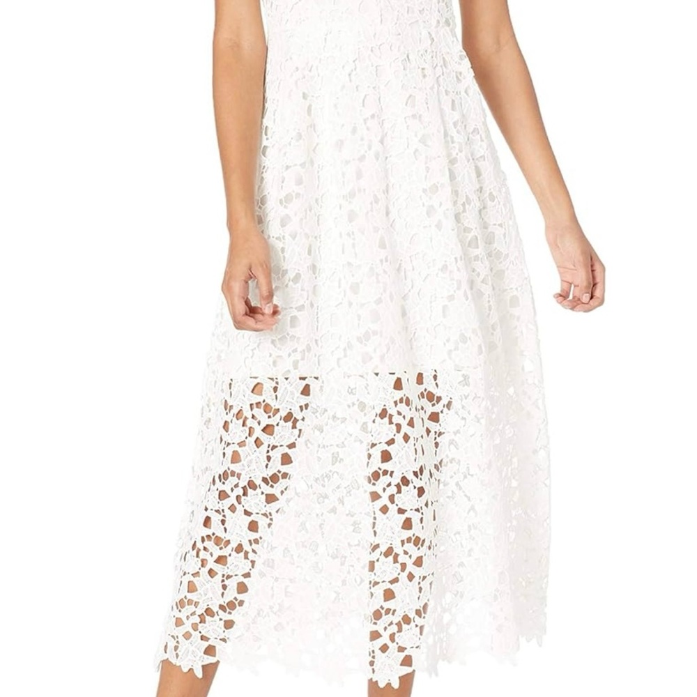 Astr the Label Elegant White Lace Midi Dress